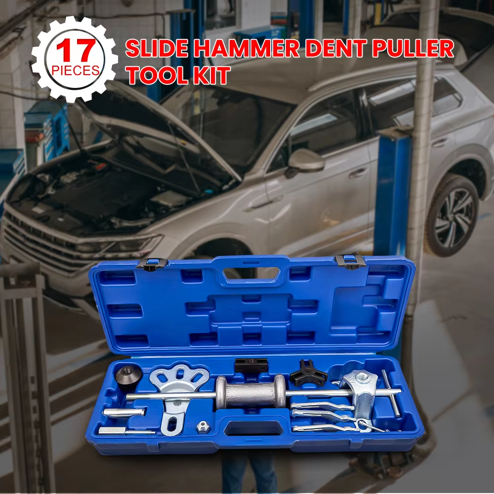17pcs Slide Hammer Dent Puller Kit Wrench Adapter Axle Bearing Hub Auto Tools - Image 3