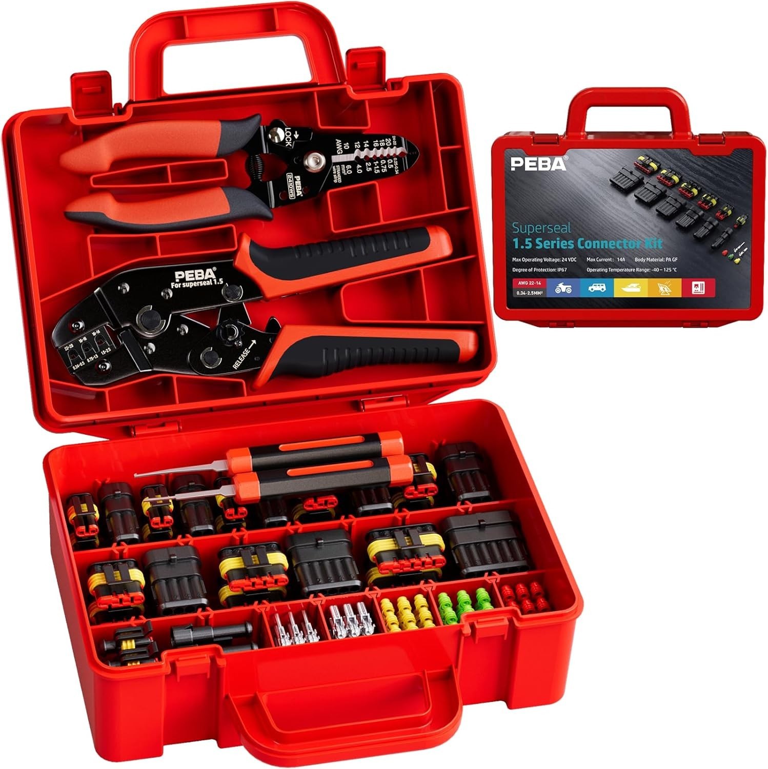 Juego de herramientas eléctricas automotrices duraderas - crimpadora, peladora, conectores de 1-6 pines- - Image 3