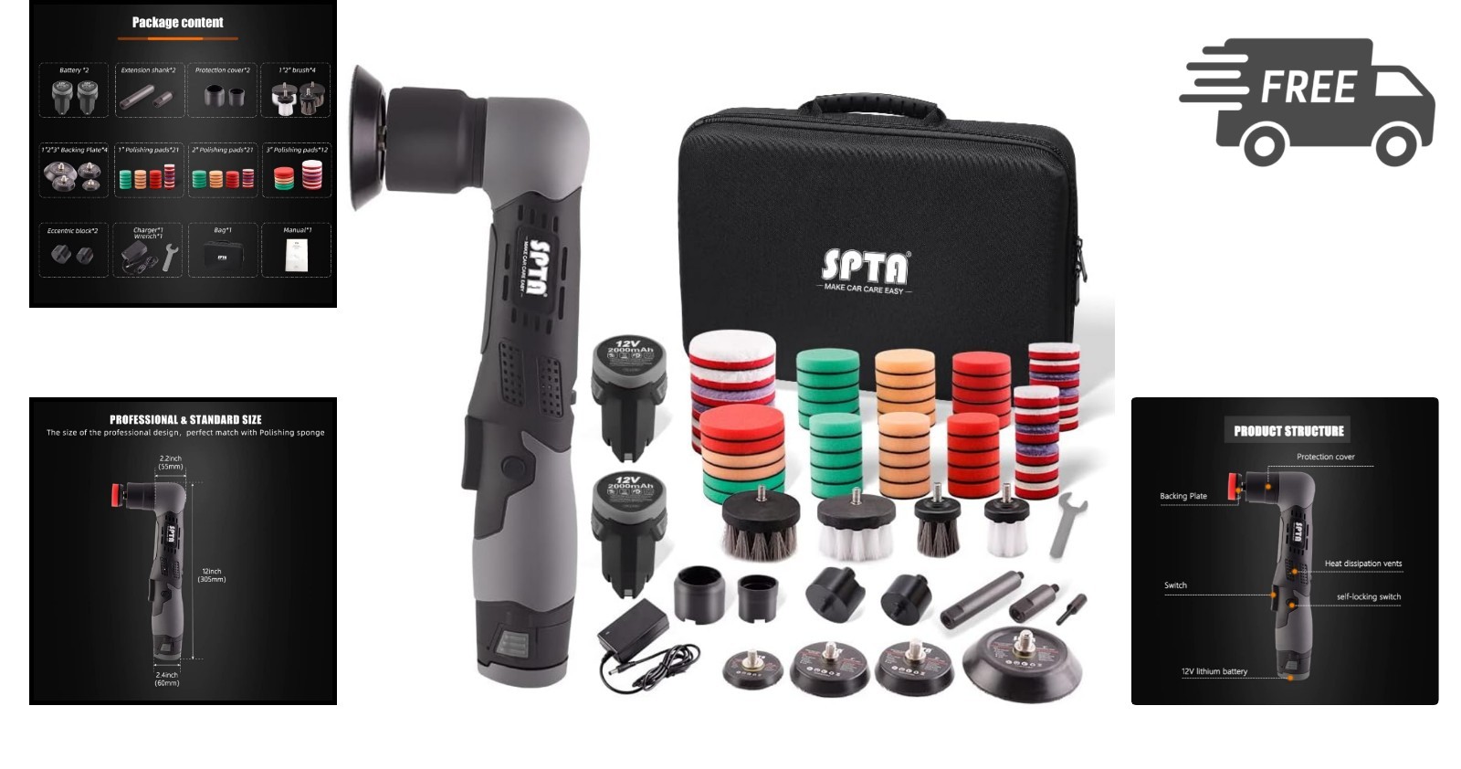 Mini Cordless Polisher Car Polishing Machine Set for Auto Detailing - Image 2