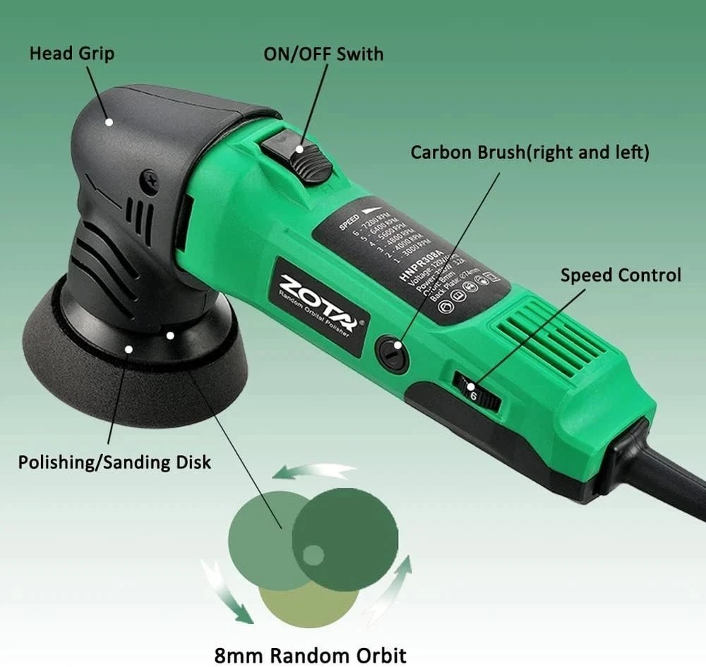 Mini Polisher, 2-Inch/ 3Inch Car Buffer Polisher with 8Mm Random Orbital,Car Pol - Image 5