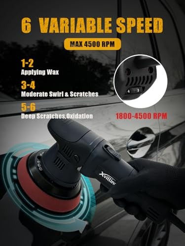 Buffer Polisher, 5-Inch 8MM Dual Action Random Orbital Car Polisher Da8-black - Image 3