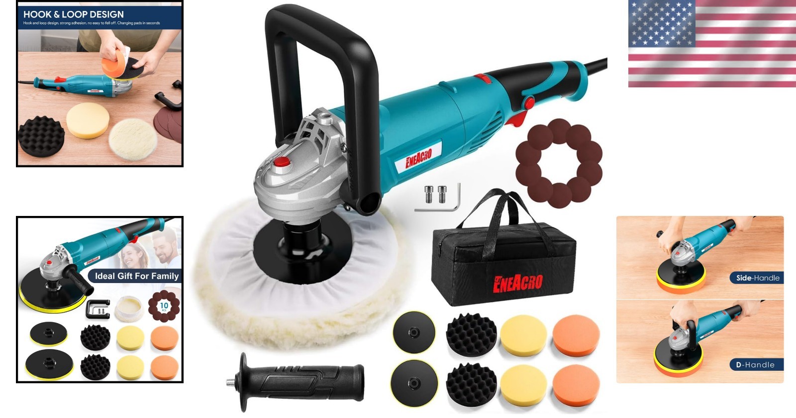 High-Speed Car Buffer Polisher - Metal Construction - Image 2