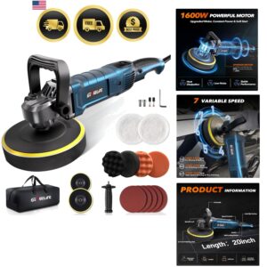 Car Buffer Polisher 1600W Variable Speed Rotary Waxer Polishing Kit