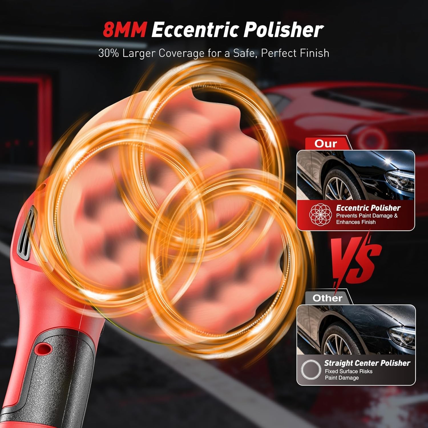 6 Inch Cordless Car Buffer Polisher: 2X4000Mah Batteries Car Buffer, Car Waxer K - Image 4