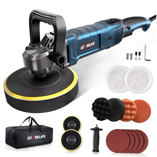 Waxer for Rotary Car Buffer Polisher, 6"/7" 1600W, 7 Black