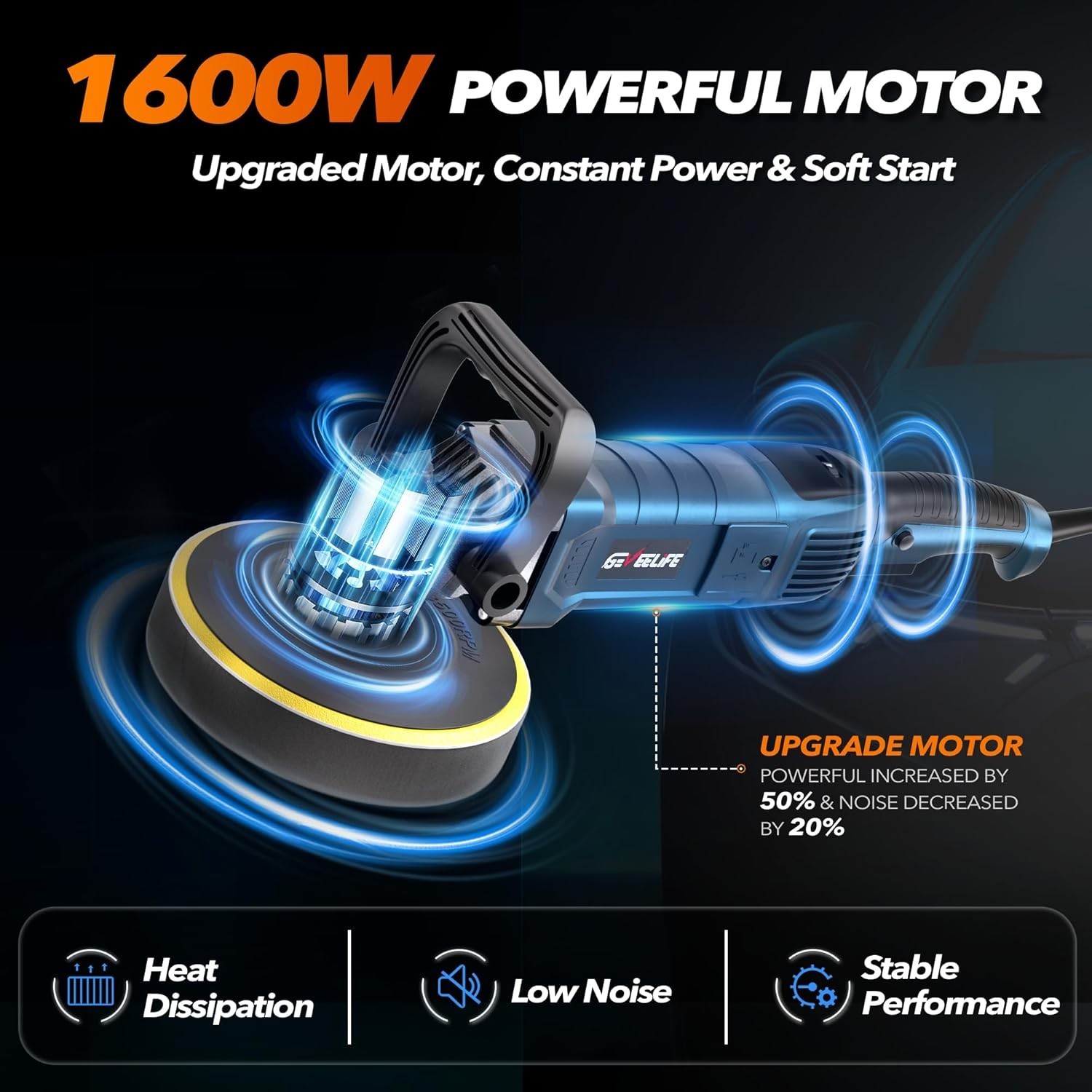Versatile 6/7 Inch Electric Buffer Polisher - Perfect for Detailing Cars & Boats - Image 4