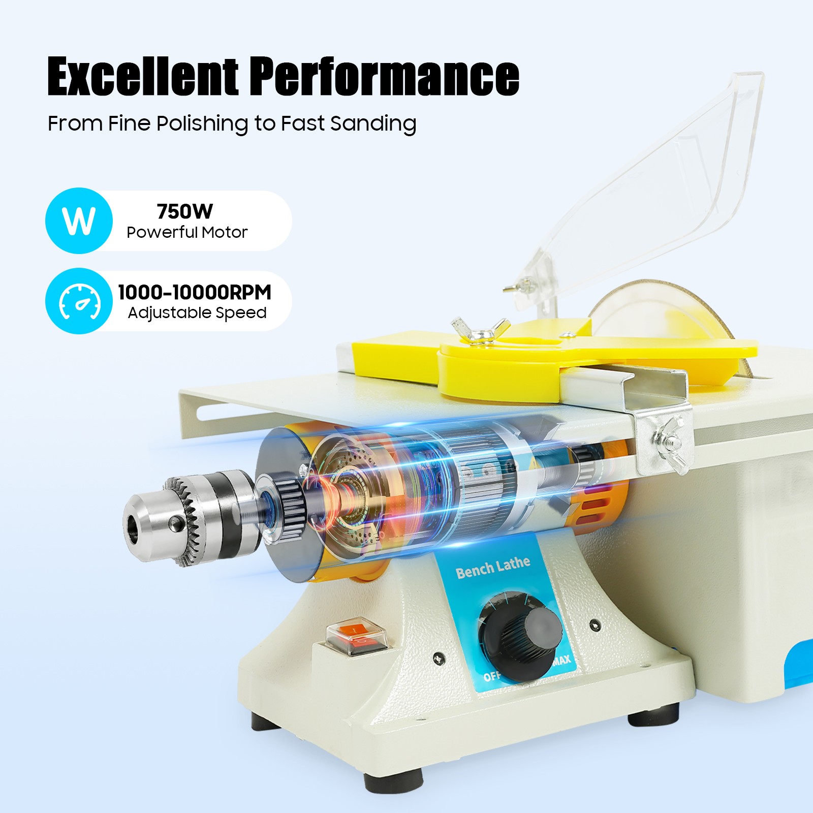 Multifunction Mini Table Saw Woodworking Lathe Electric Polisher Grinder Cutter - Image 5