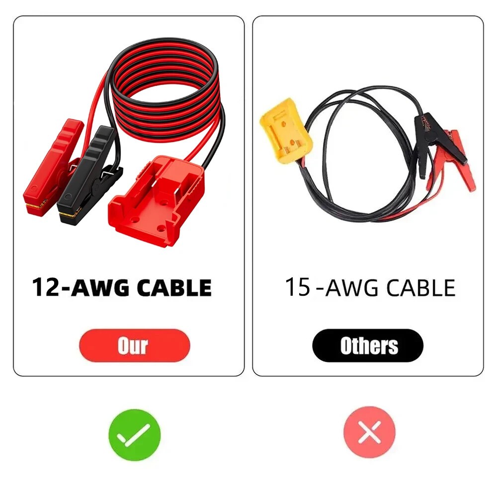 Automotive Emergency Power Kits 12AWG Cable Jumper Starter Jump Kit Power Tool - Image 5