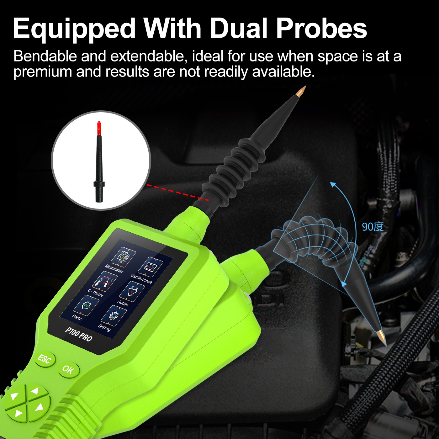 TopDiag P100 Pro Power Circuit Tester 12V 24V Automotive Power Probe Tool Kit - Image 4