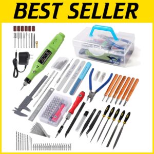 108 Pcs Pro Grade Model Tool Kit with Electric Polisher