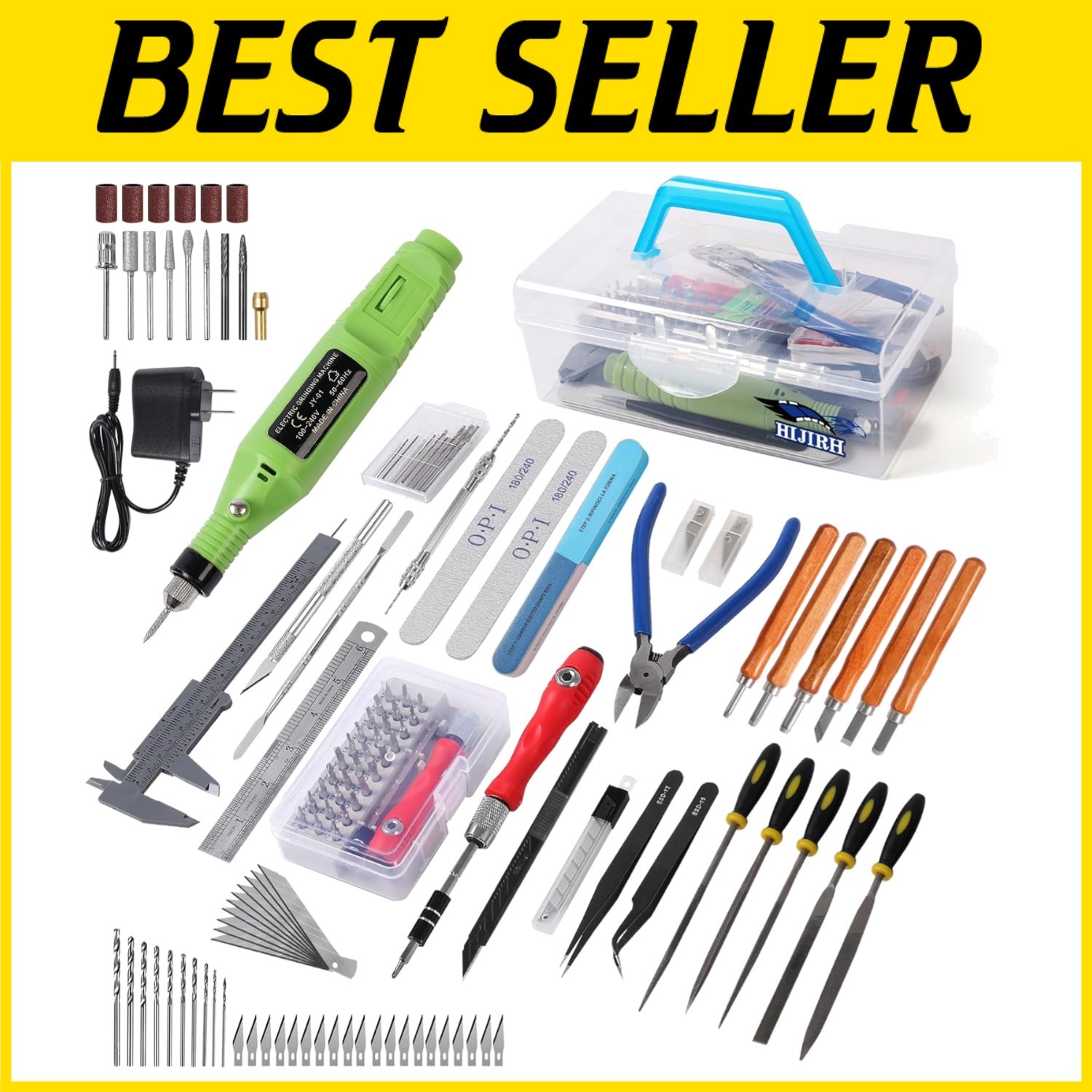 108 Pcs Pro Grade Model Tool Kit with Electric Polisher