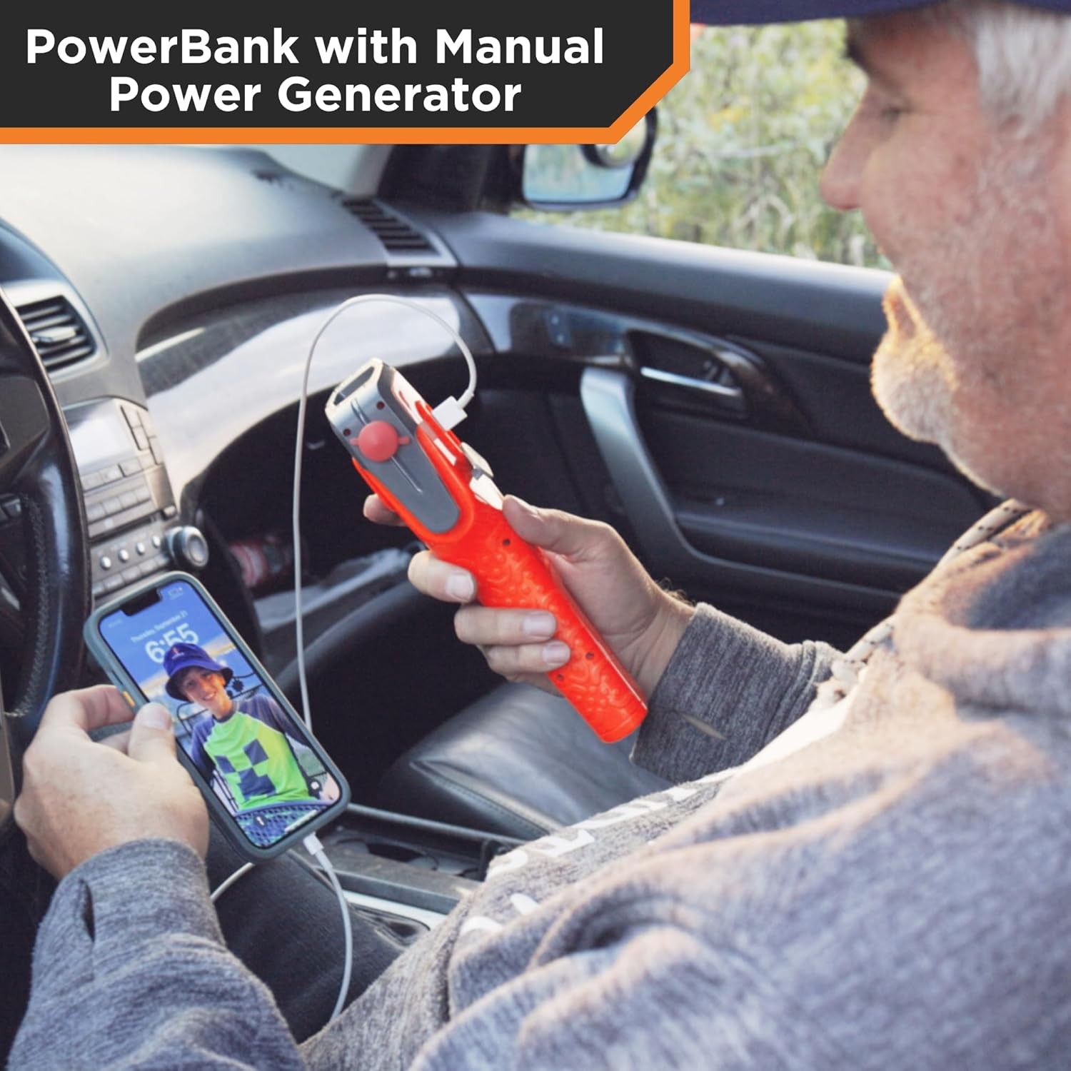 8-in-1 Automotive Emergency Tools Power Generator USB, Seat Belt Cutter, Siren - Image 5