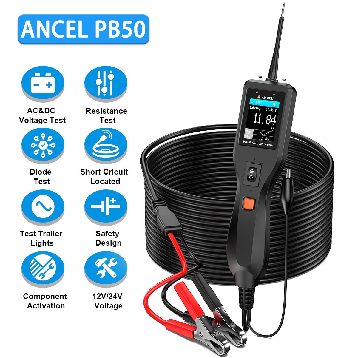 ANCEL Automotive Power Circuit Probe Tester Kit Battery Test 4 Models Available - Image 3