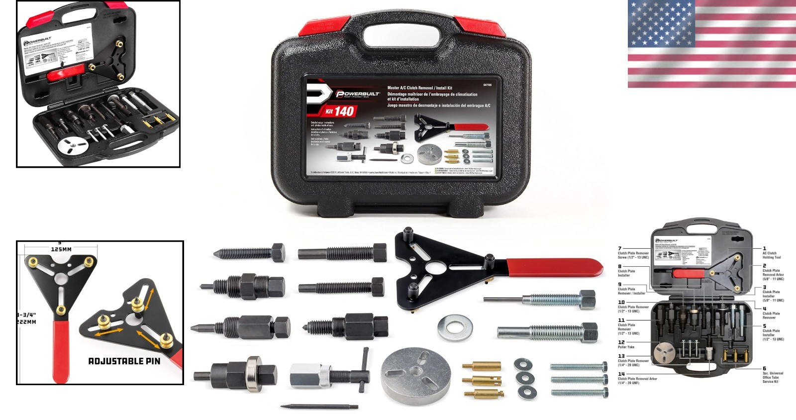 Master AC Clutch Tool Kit 23pc Pro Service Automotive Compressor Install Remover - Image 2