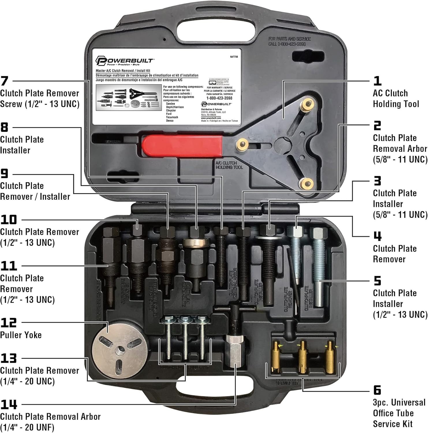 Master AC Clutch Tool Kit 23pc Pro Service Automotive Compressor Install Remover - Image 4