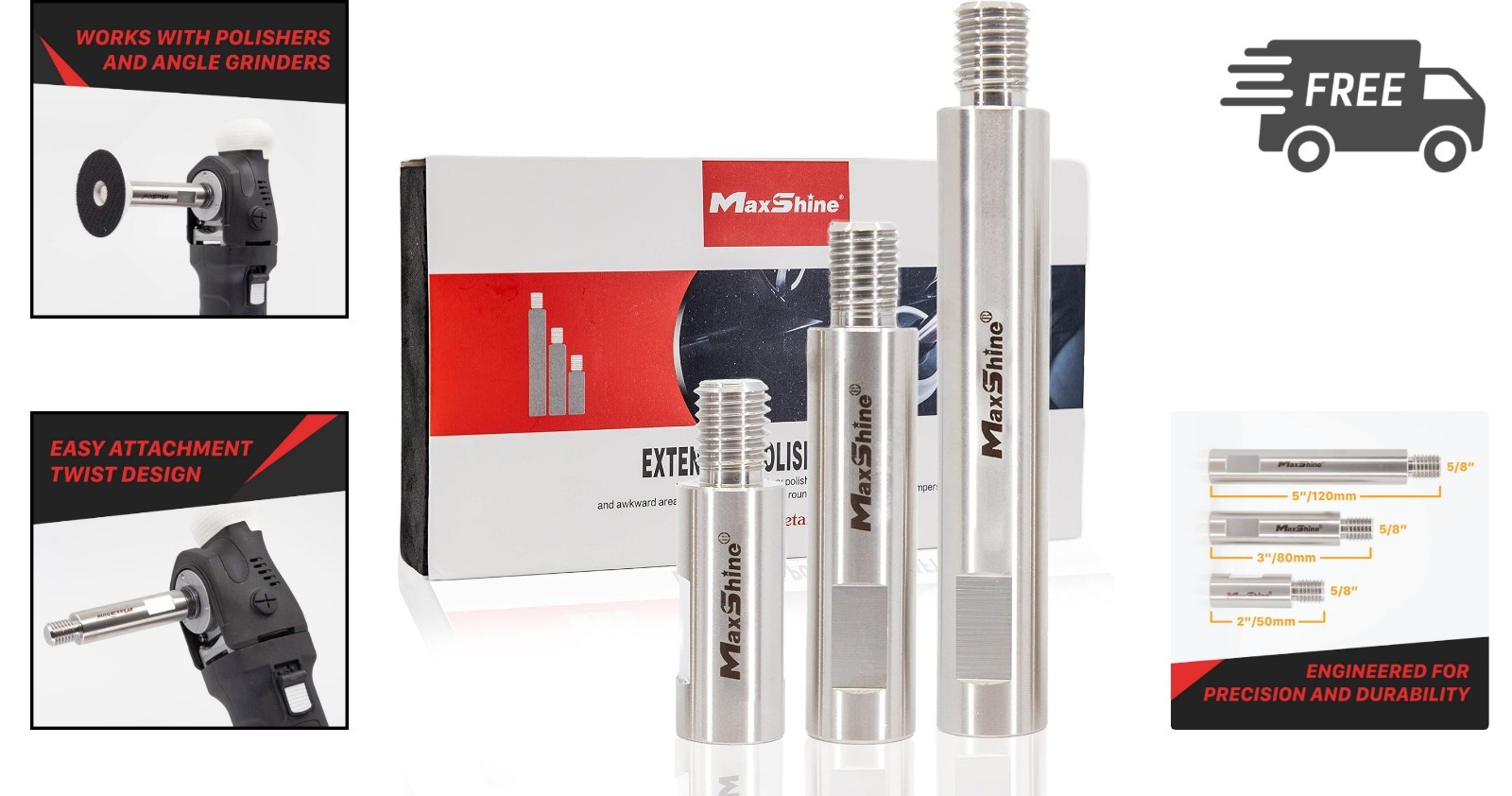 Rotary Extension Shaft Set Polisher Extender for Car Grinding 2 3 5 Inches - Image 2