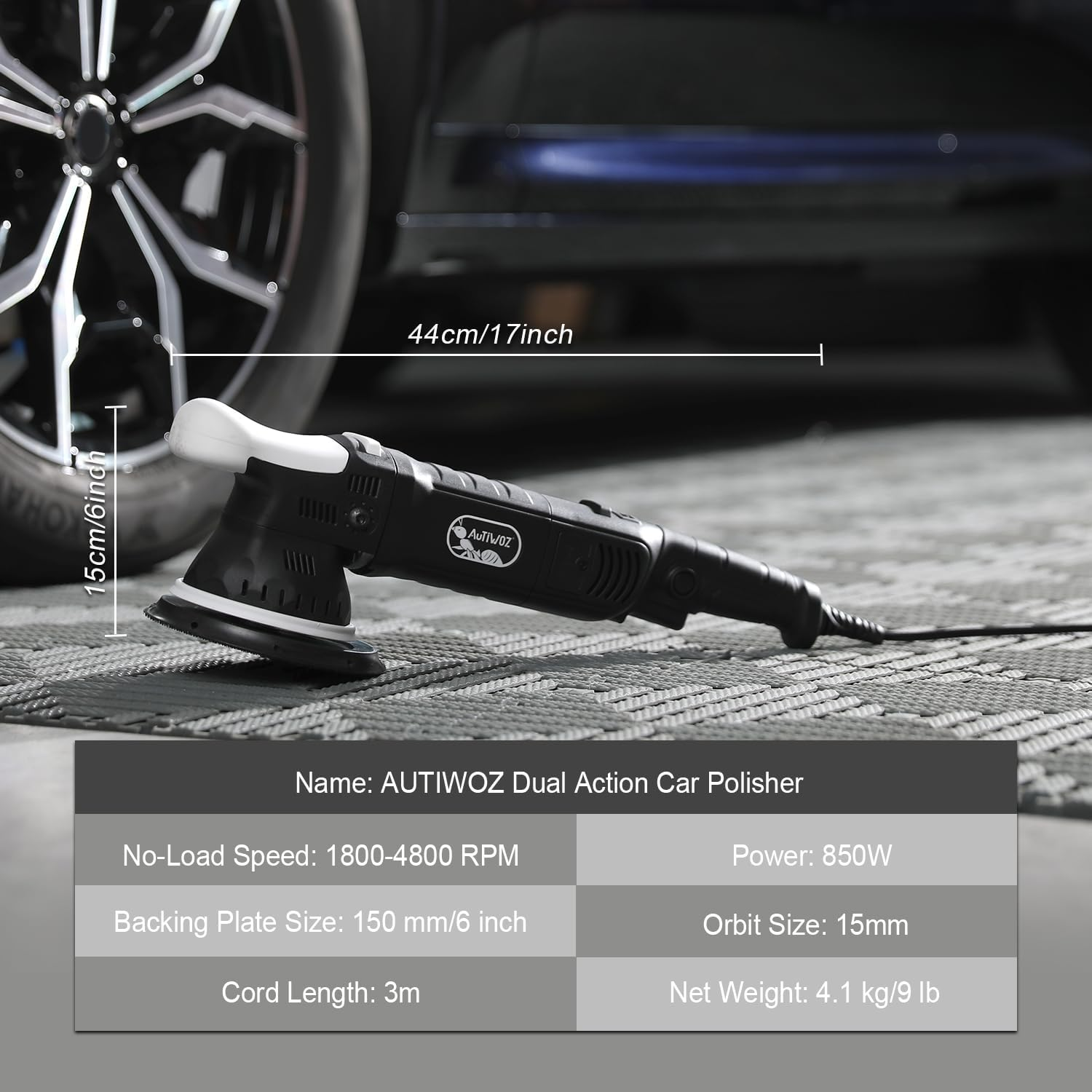 Car Buffer Polisher, 6-Inch Dual Action Polisher for Car Detailing, Random Orbit - Image 2