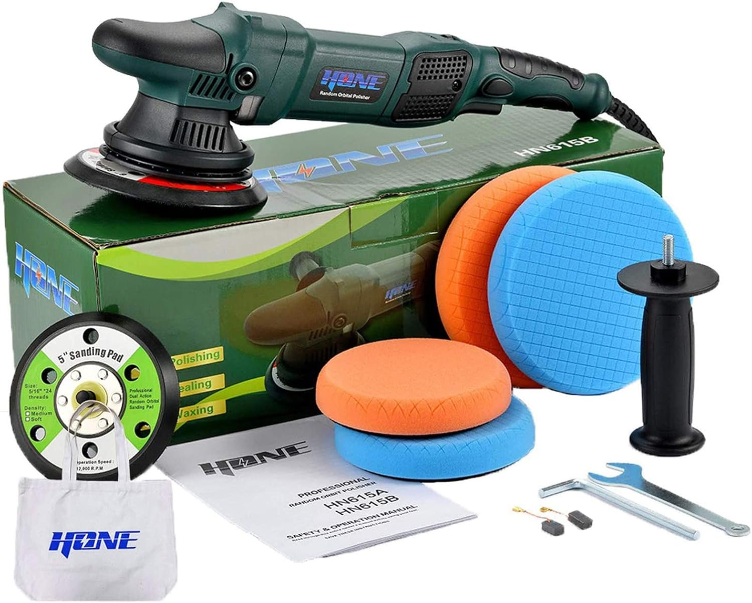 Car Polisher, 15Mm Long-Throw Random Orbital Buffer for Car Detailing, 6"/5"/850