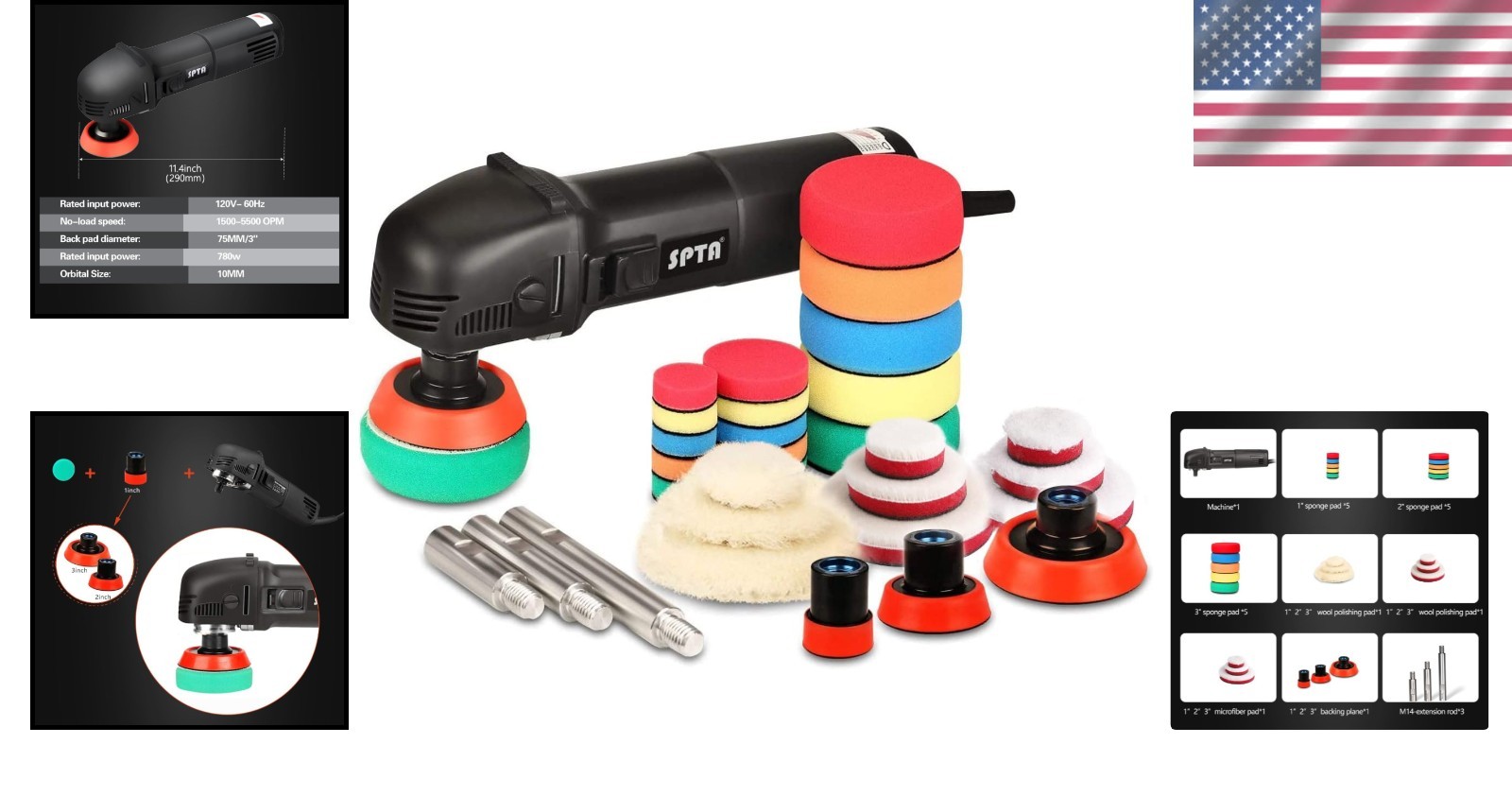 Professional Auto Detailing Polisher with Extension Shaft - Image 2