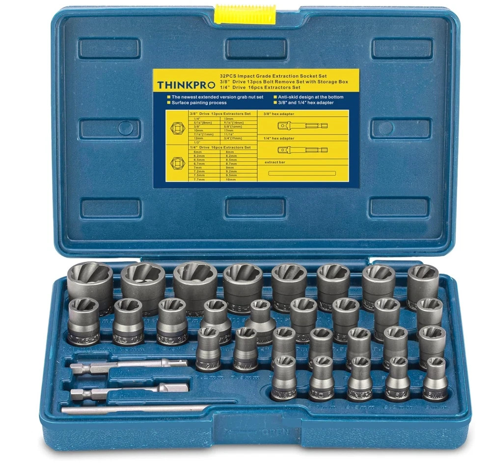 Juego de Extractor de Tornillos Rotos Dañados Tornillo Barridos Broken Set Kit