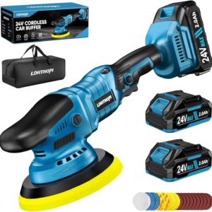 Cordless Buffer Polisher with 2×2000Mah Battery, 10000RPM 1600W High Power Car P