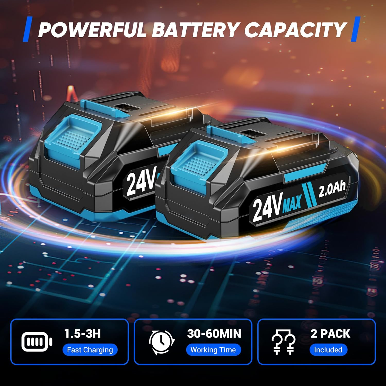 Cordless Buffer Polisher with 2×2000Mah Battery, 10000RPM 1600W High Power Car P - Image 4