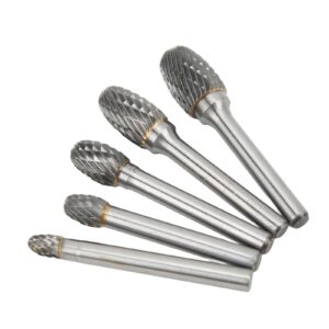 Car 5Pcs Double Cut Carbide Set 6mm Shank Diameter For Aviation Automotive