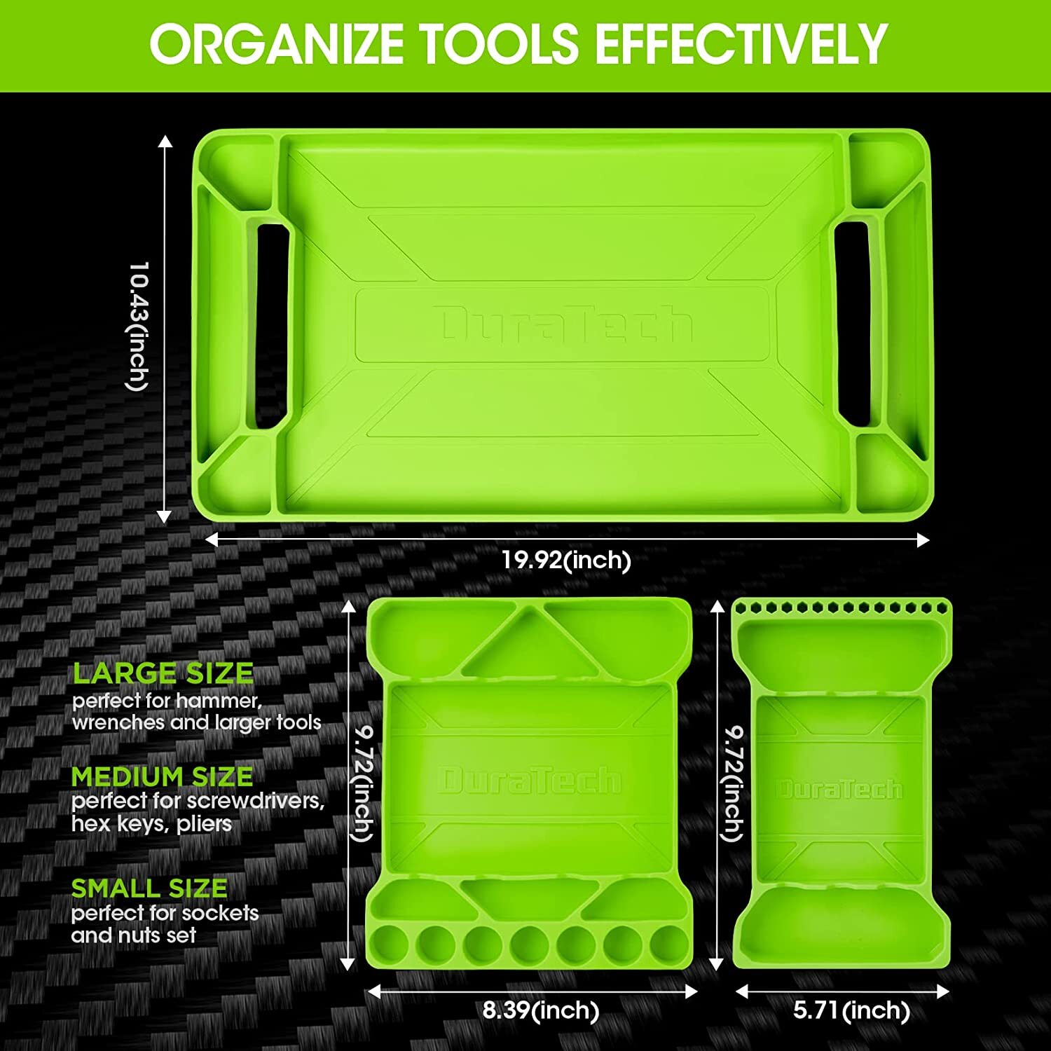 DURATECH 3PC Flexible Tool Tray Silicone Tool Holder for Automotive Tool Storage - Image 3