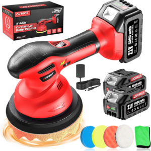 6 Inch Cordless Car Buffer Polisher: 2X4000Mah Batteries Car Buffer, Car Waxer K
