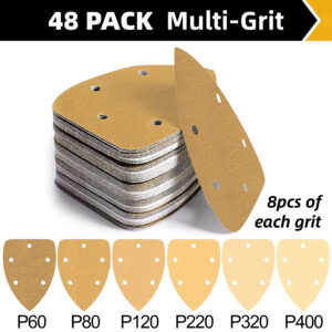 Mouse Sander Sandpaper Detail Sanding Pads Hook Loop 60-400Grit for Black+Decker