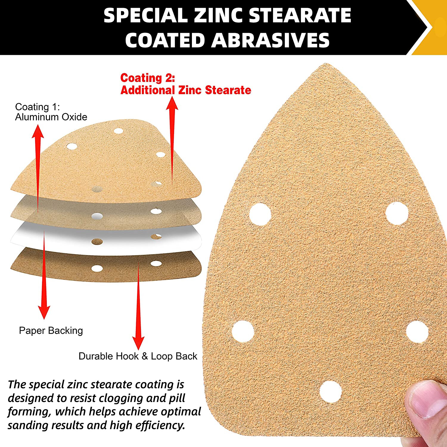 Mouse Sander Sandpaper Detail Sanding Pads Hook Loop 60-400Grit for Black+Decker - Image 2