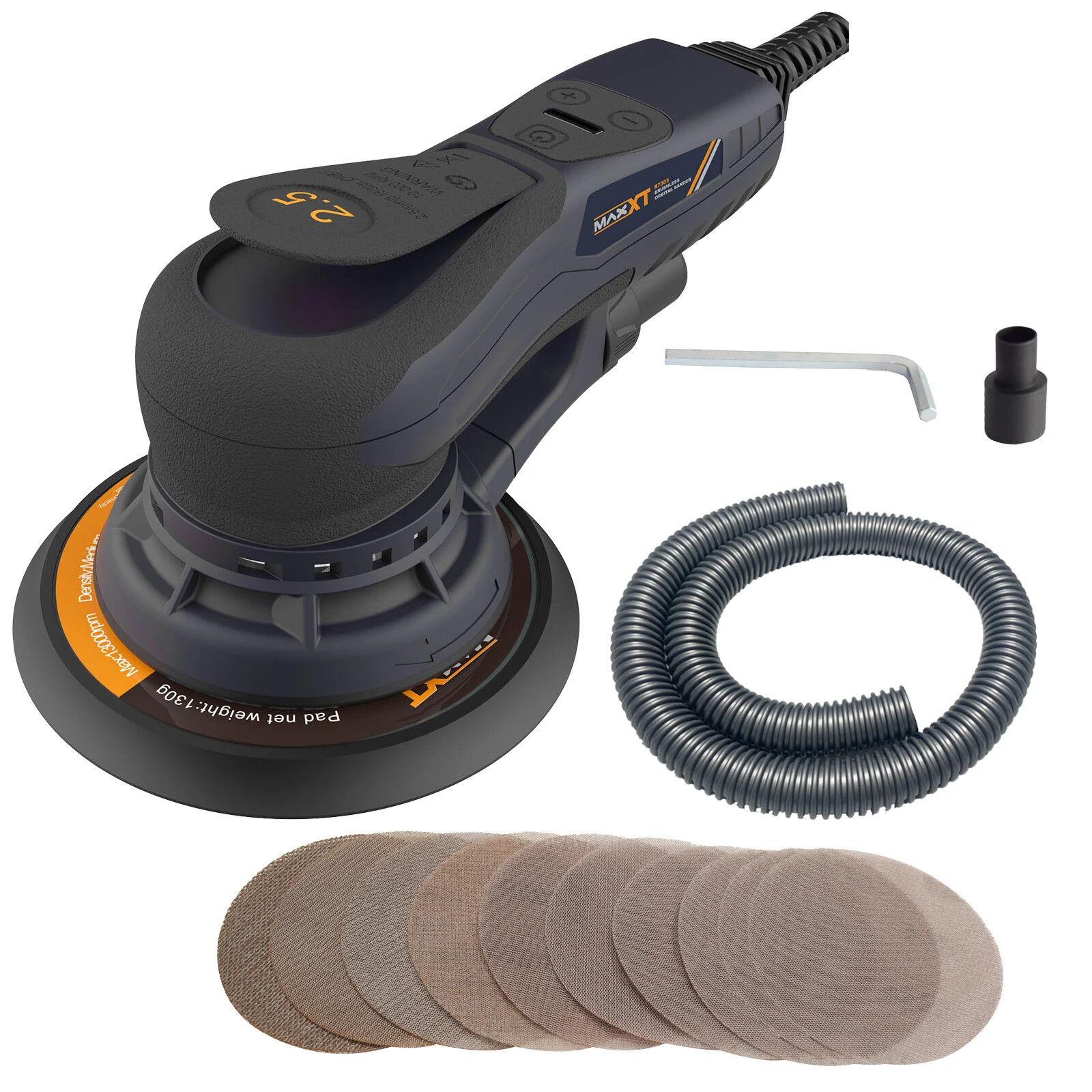 6" 5.0mm/2.5mm Multifunction Automotive Brushless Random Electric Orbital Sander