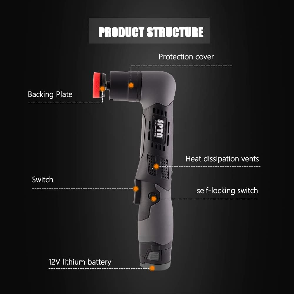 Cordless Mini Car Polisher 12V, Dual Action Scratch Remover Kit with Polish Pads - Image 2