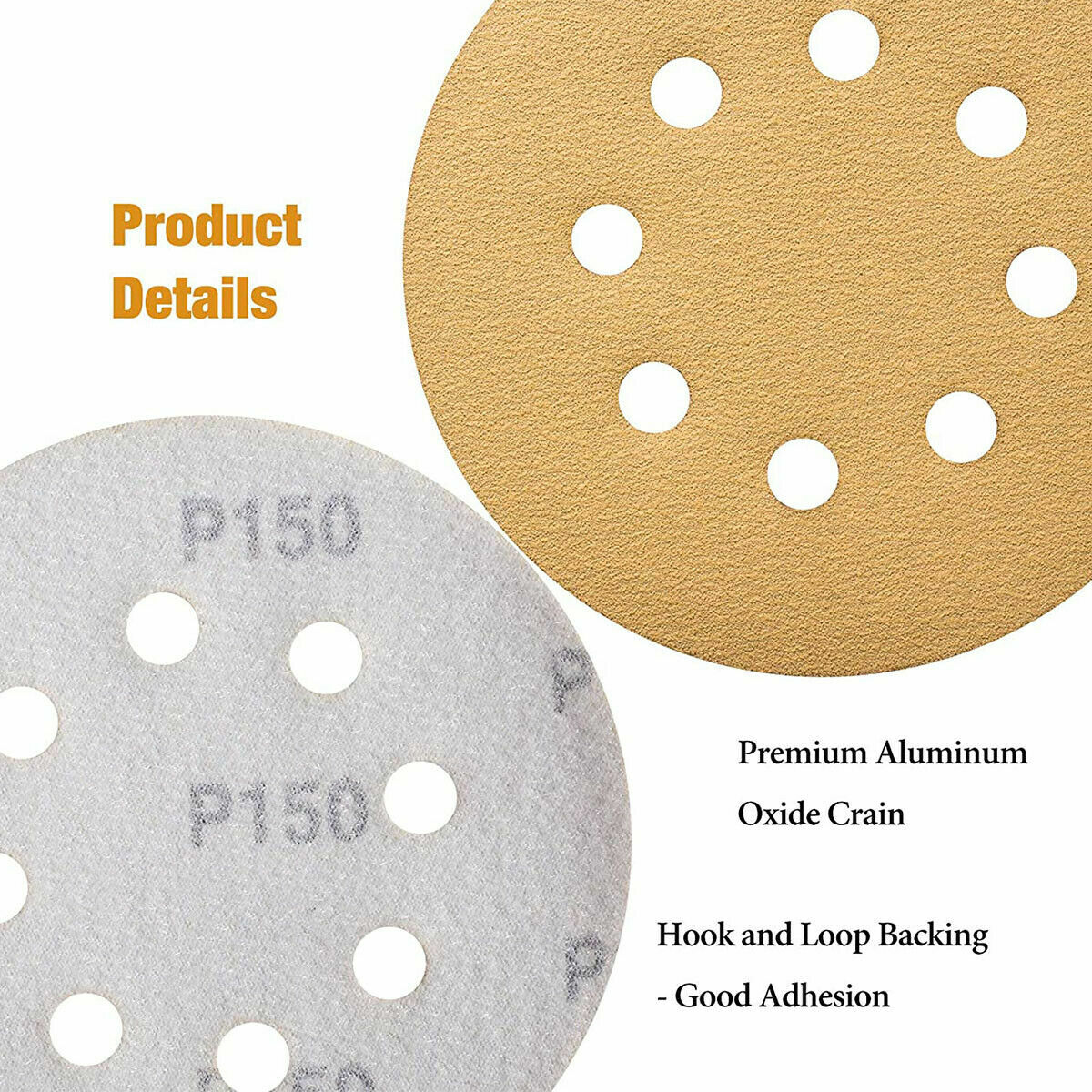 5 inch Sanding Discs 120 Grit Hook Loop 8-Hole Sandpaper Orbital Sander Paper - Image 4