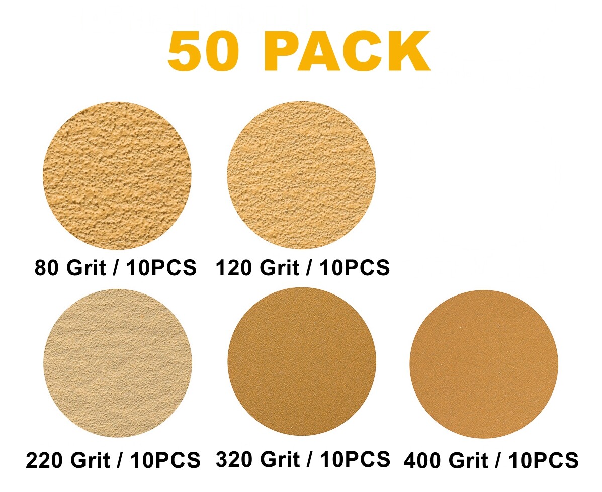 6 in Sanding Discs 80 120 220 320 400 Grit Hook Loop Orbital Sander Sandpaper - Image 2