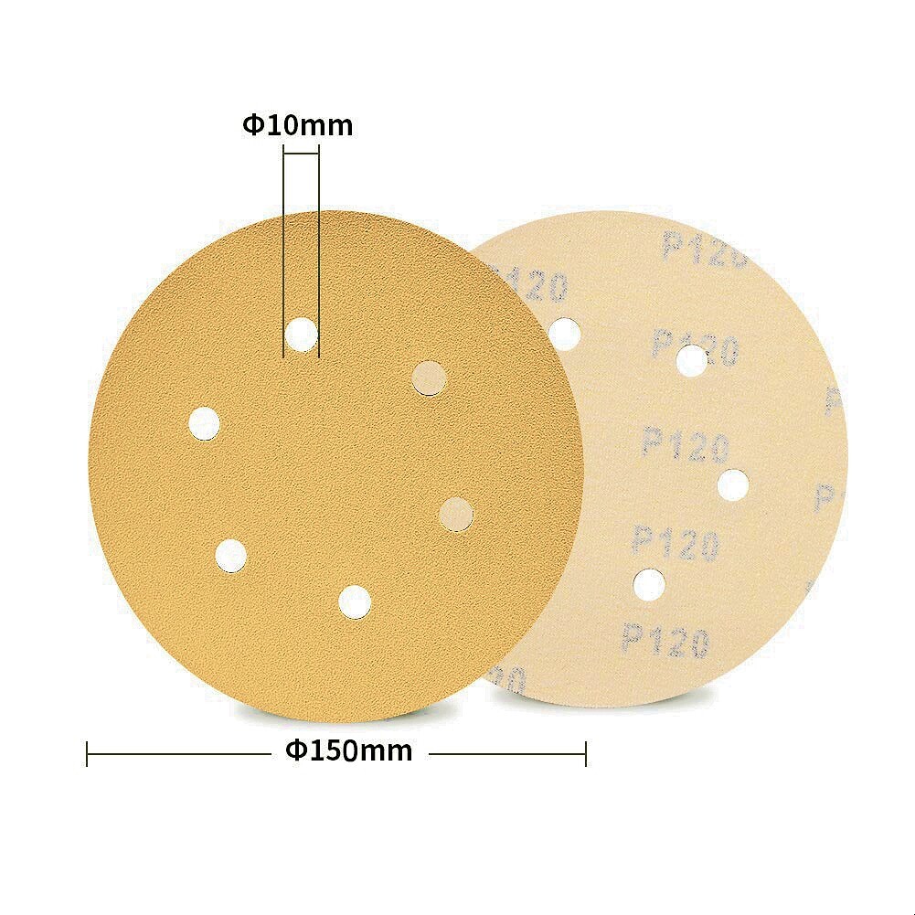 6 in Sanding Discs 80 120 220 320 400 Grit Hook Loop Orbital Sander Sandpaper - Image 3