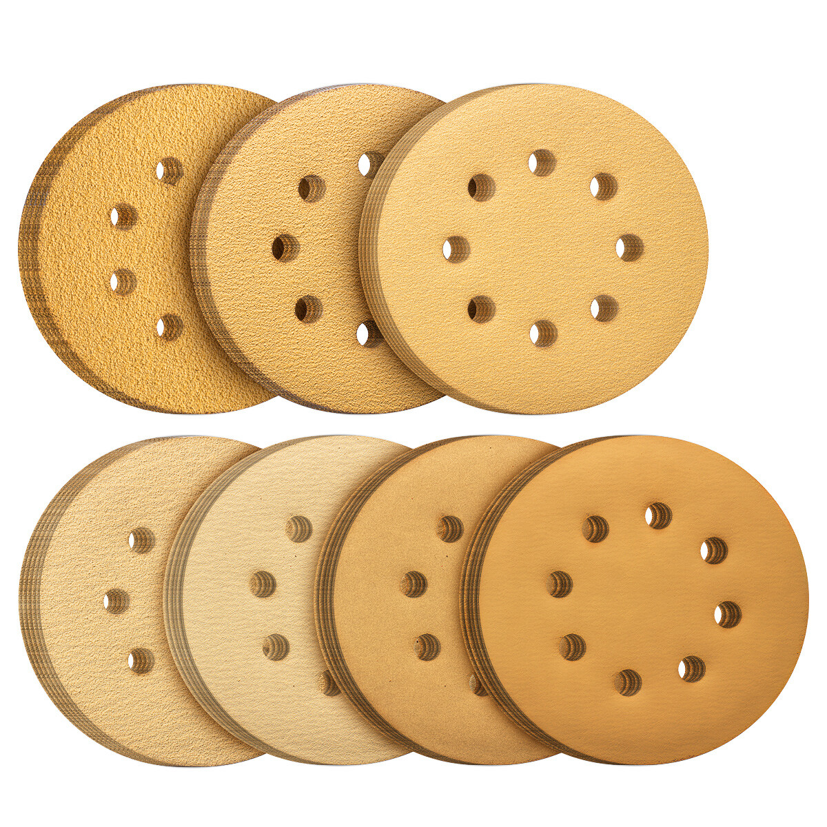 125MM 8 Hole AO Gold Sanding Discs 60 Grit Hook & Loop Sandpaper for DA Sanders - Image 2