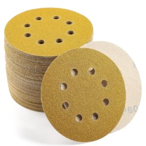 125MM 8 Hole AO Gold Sanding Discs 60 Grit Hook & Loop Sandpaper for DA Sanders