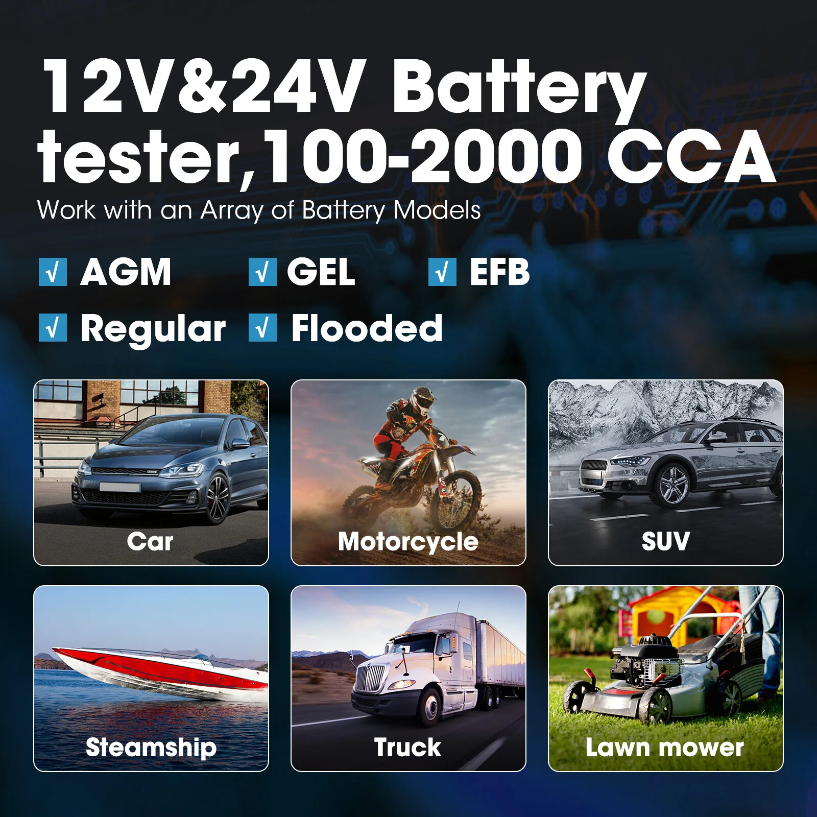 BT20012V Car Battery Tester Digital Automotive Diagnostic Analyzer Scanner Tool - Image 3