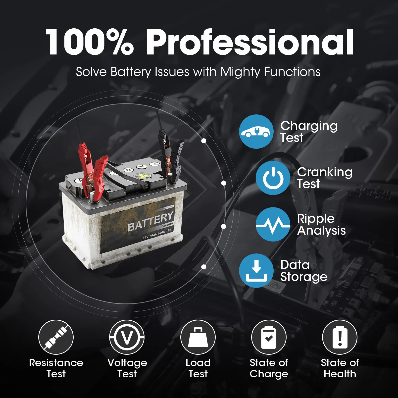 BT20012V Car Battery Tester Digital Automotive Diagnostic Analyzer Scanner Tool - Image 4