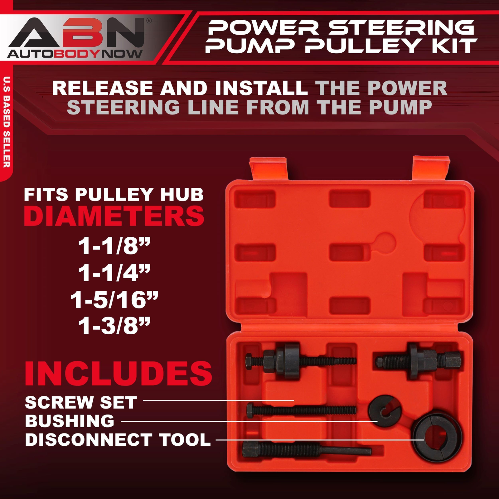 ABN Automotive Power Steering Pump Pulley Remover Installer Tool Kit –... - Image 2