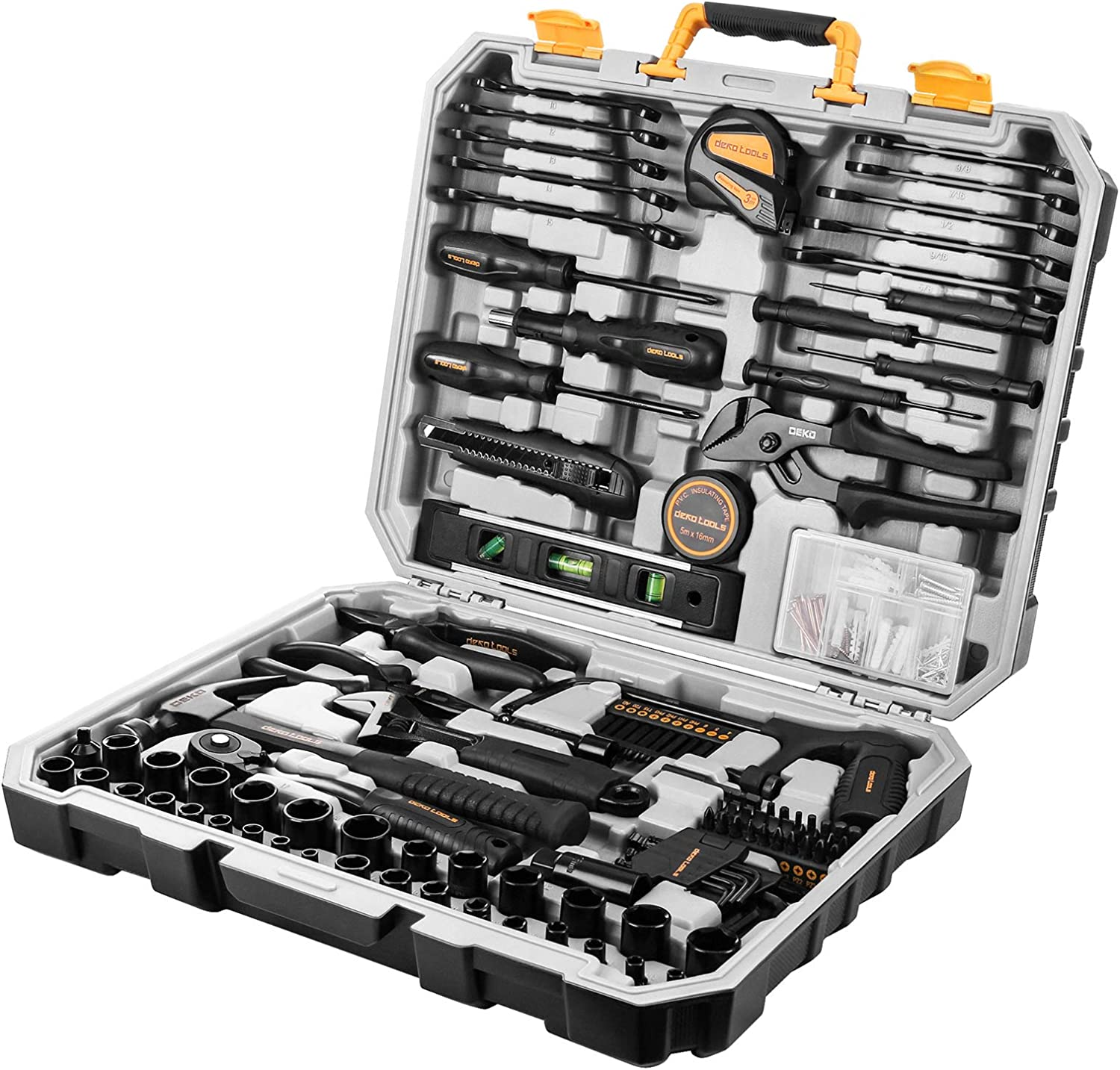 DEKOPRO 218-Piece General Household Hand Tool Kit, Professional Auto Repair Tool