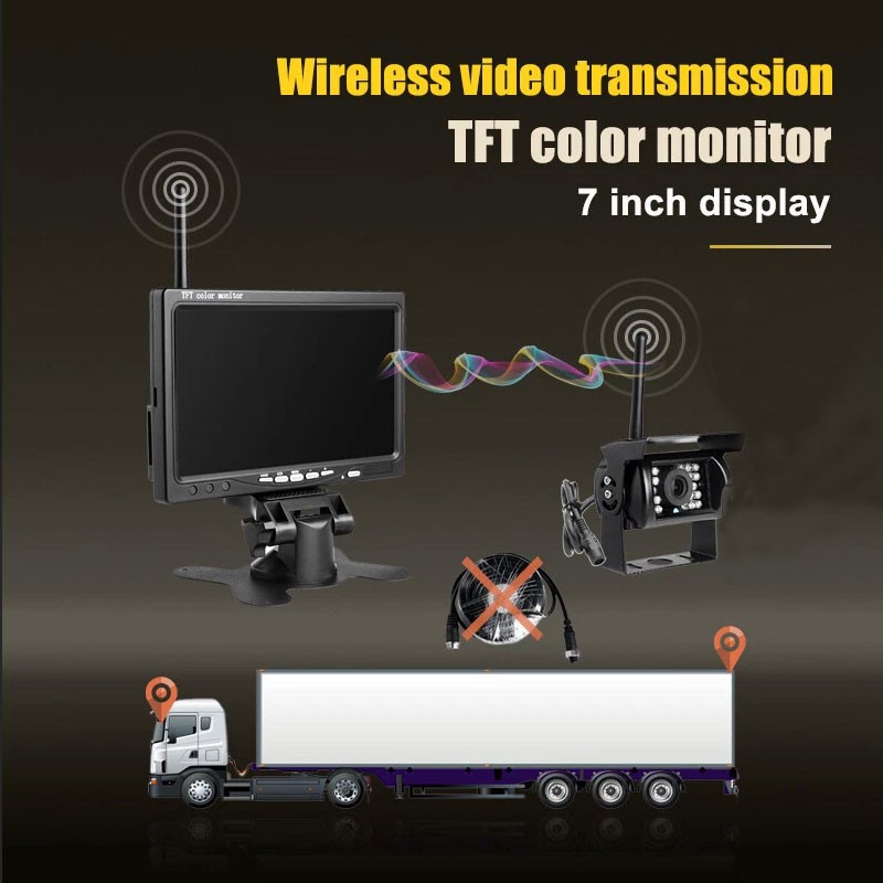 Digital Wireless Backup Camera 7" Reverse Monitor for Truck Caravan RVs 12-24V - Image 4