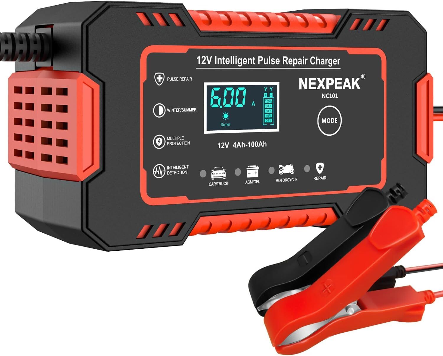 Car Battery Charger, 12V 6A Smart Trickle Charger Automotive