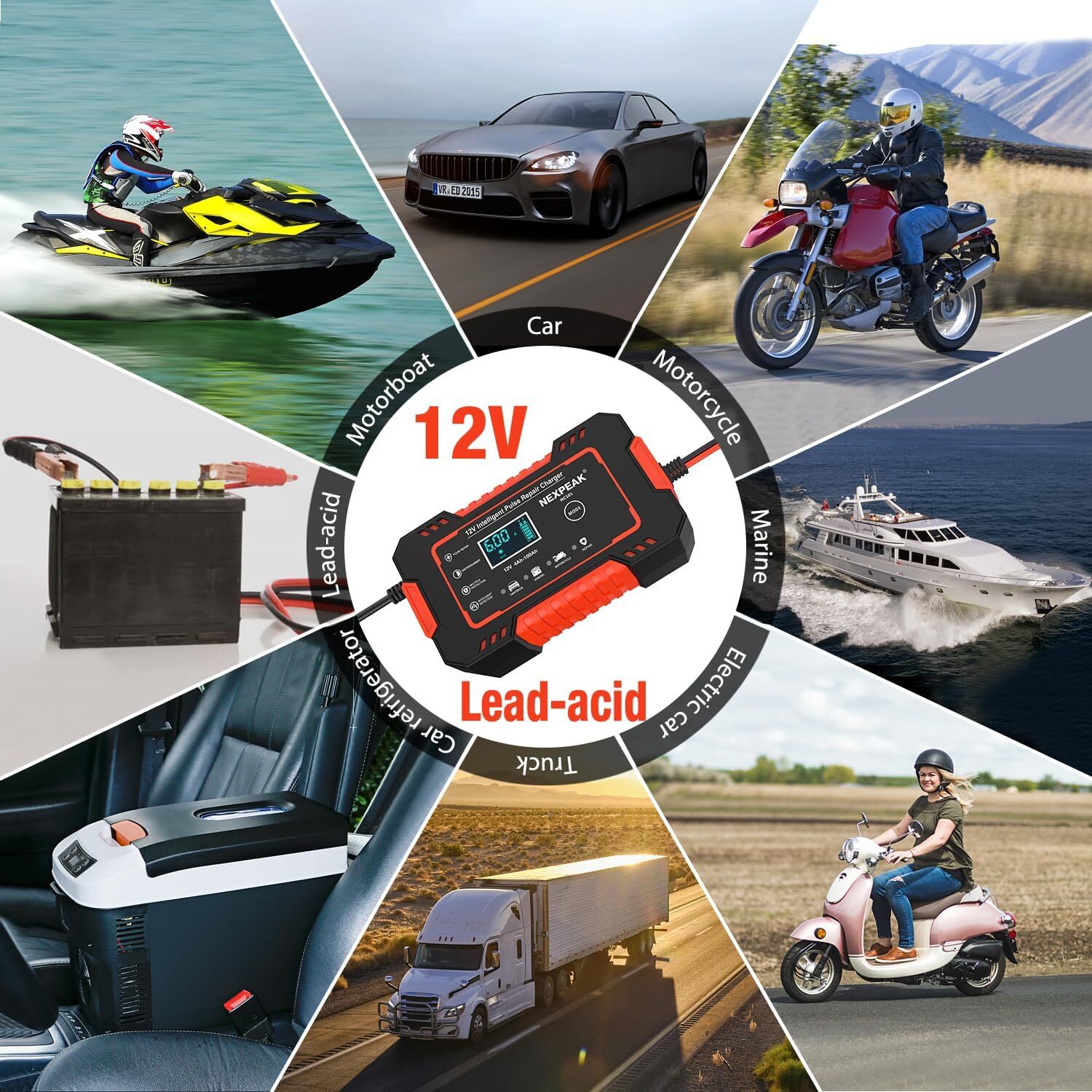 Car Battery Charger, 12V 6A Smart Trickle Charger Automotive - Image 5