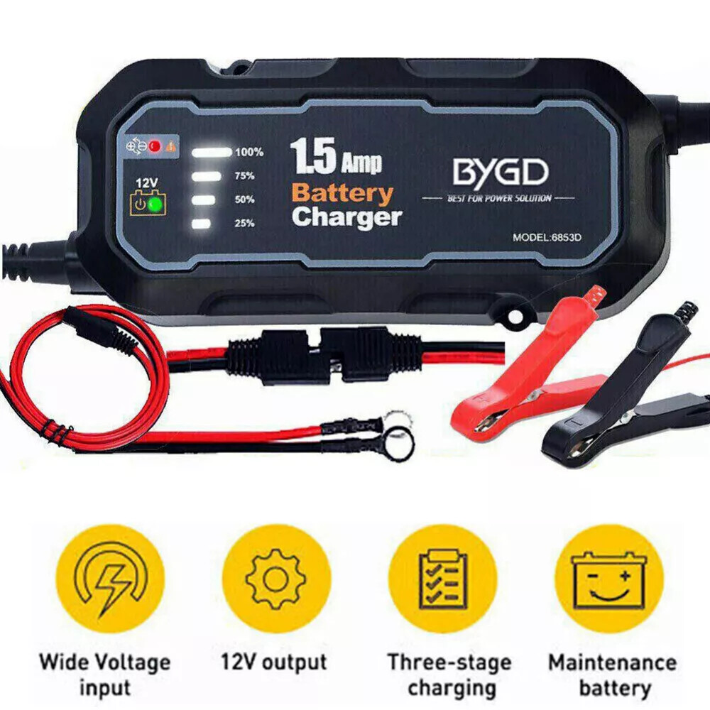 Cargador de Batería Inteligente Automático 1500mAh 12V Portátil Coche Auto Mantenedor de Goteo- - Image 2
