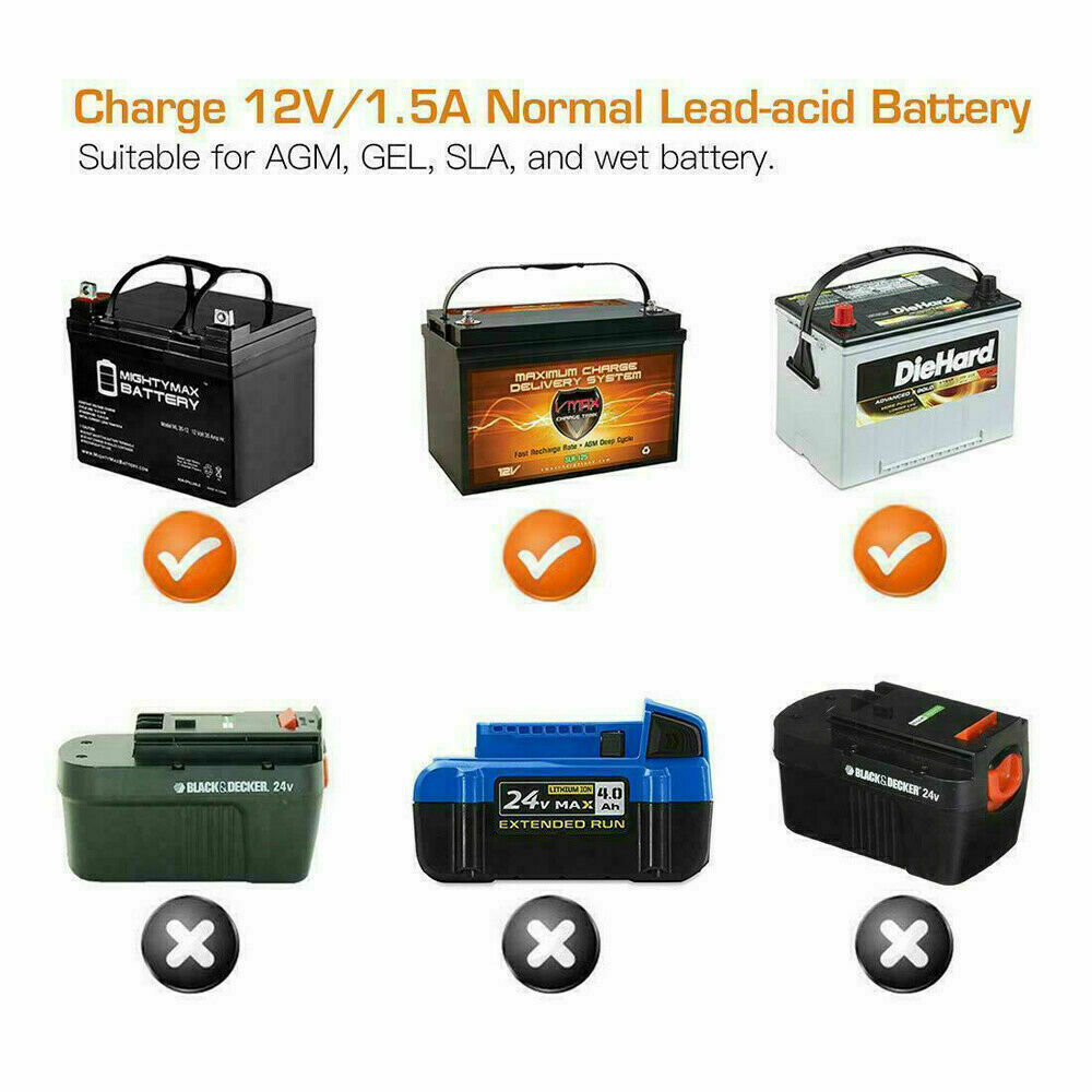 Cargador de Batería Inteligente Automático 1500mAh 12V Portátil Coche Auto Mantenedor de Goteo- - Image 3