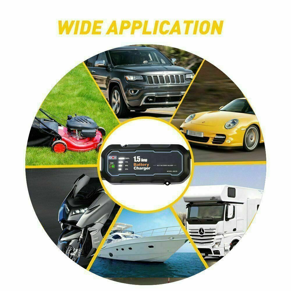 Cargador de Batería Inteligente Automático 1500mAh 12V Portátil Coche Auto Mantenedor de Goteo- - Image 5