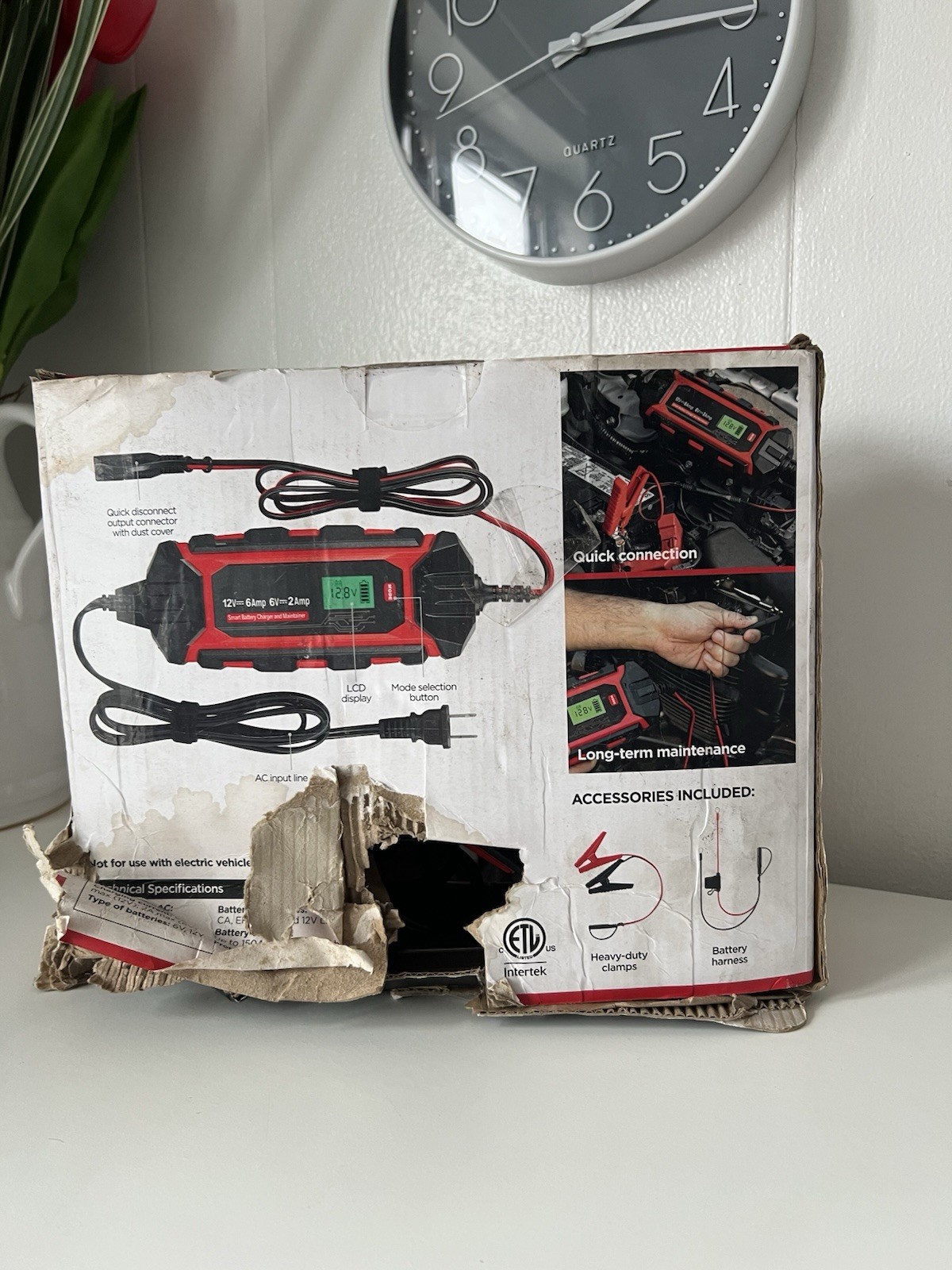 UltraPro Elite Smart Battery Charger and Maintainer, 6V/12V, 6A Open Box - Image 2