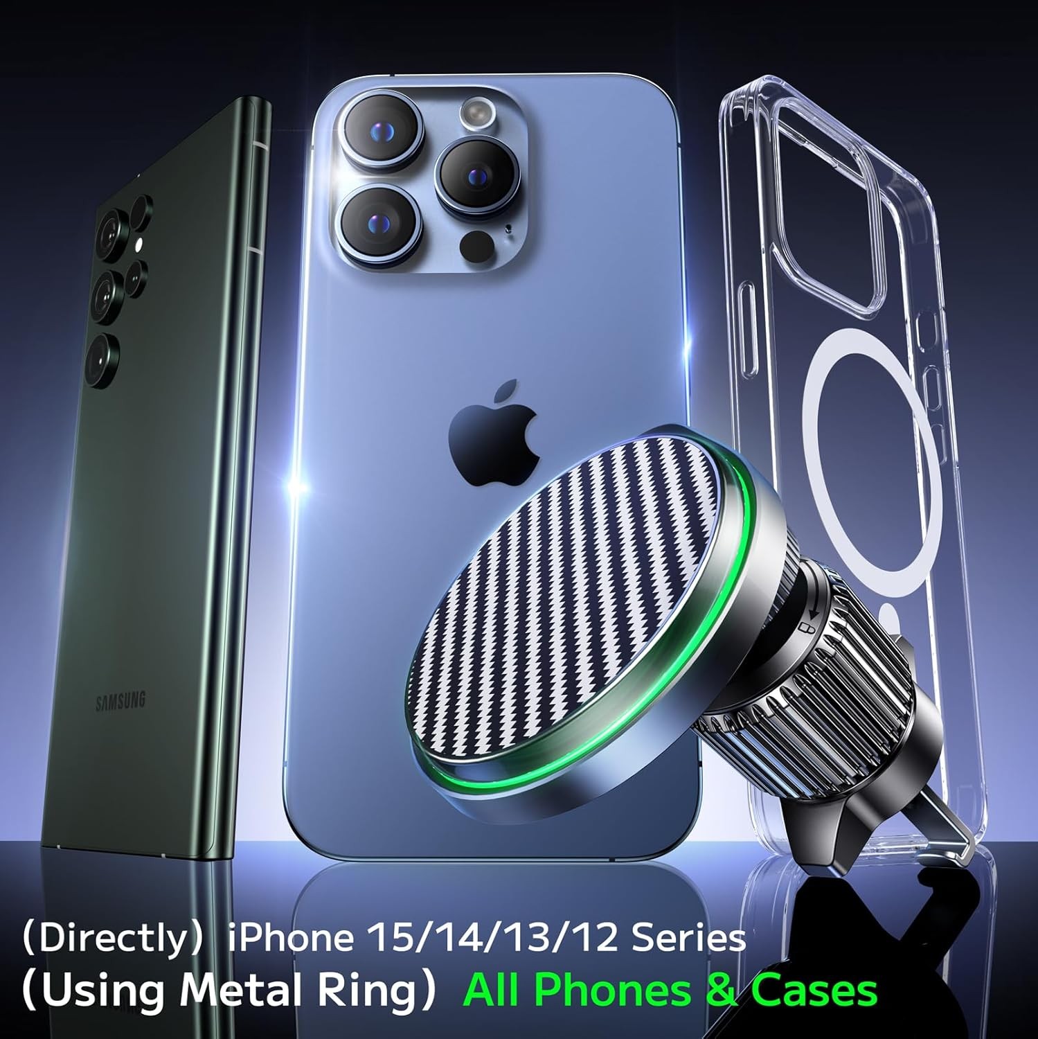 15W Magsafe Car Charger Fast Charging Automotive Ultra Magnetic Car Phone Holder - Image 3